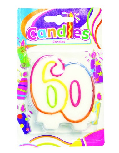 Bougie anniversaire chiffre "60"