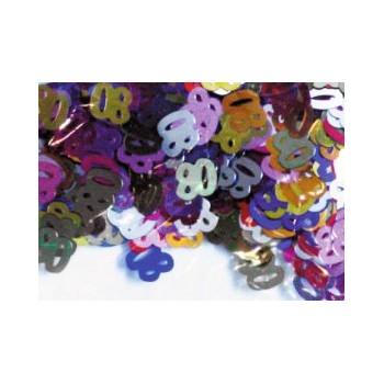 Confettis chiffre 80 multicolores