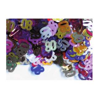 Confettis chiffre 80 multicolores