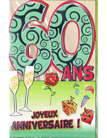 Carte Joyeux Anniversaire 60 ans