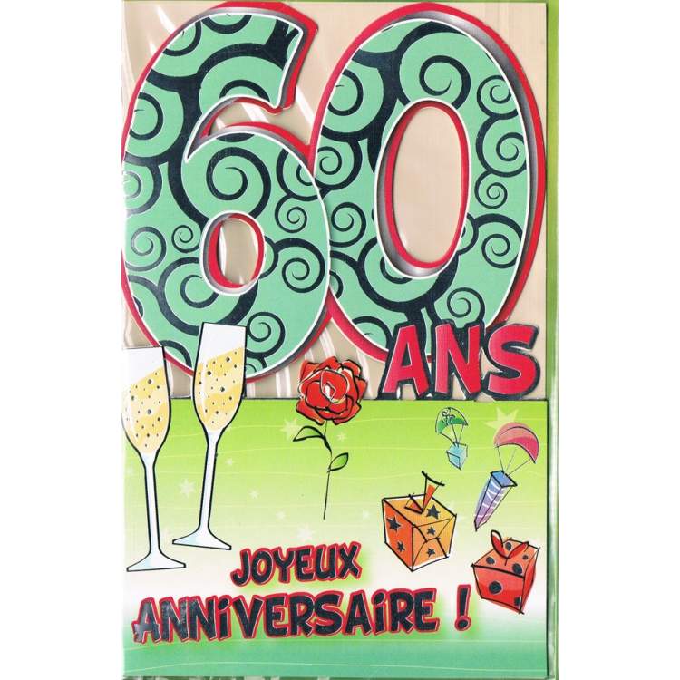 Carte Joyeux Anniversaire 60 ans - Méga Fête
