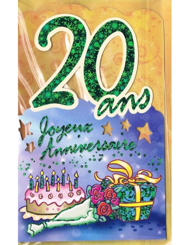 Carte Joyeux Anniversaire 20 ans