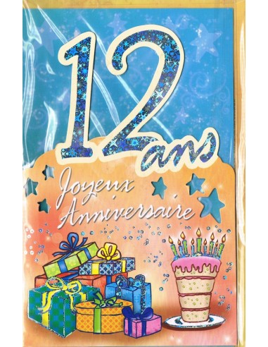 Carte Joyeux Anniversaire 12 ans