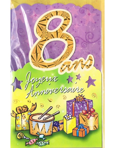 Carte Joyeux Anniversaire 8 ans