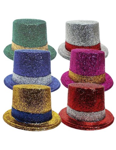 Chapeau haut de forme paillettes bicolore