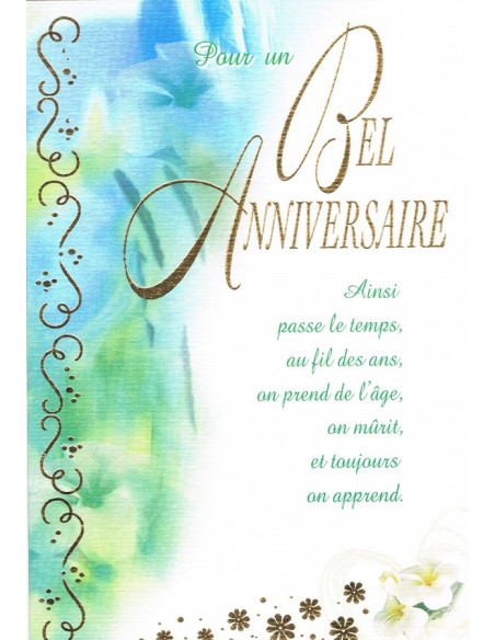 Carte pour un bel anniversaire