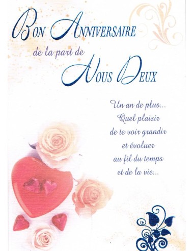 Carte bon anniversaire de la part de nous deux