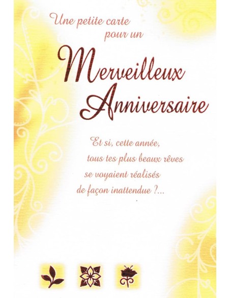 Carte pour un merveilleux anniversaire