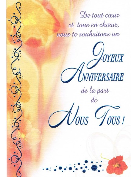 Carte joyeux anniversaire de la part de nous tous