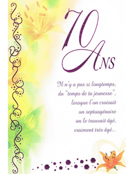 Carte anniversaire 70 ans