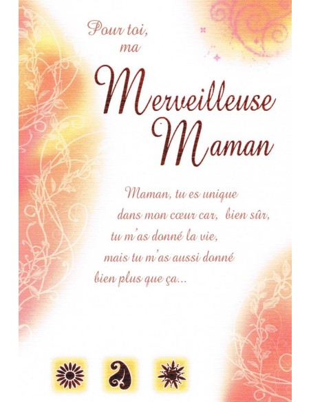 Carte ma merveilleuse maman