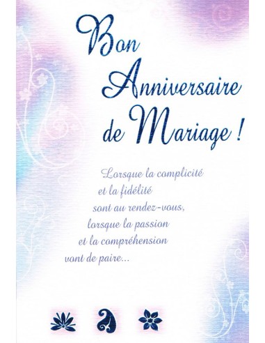 Carte bon anniversaire de mariage