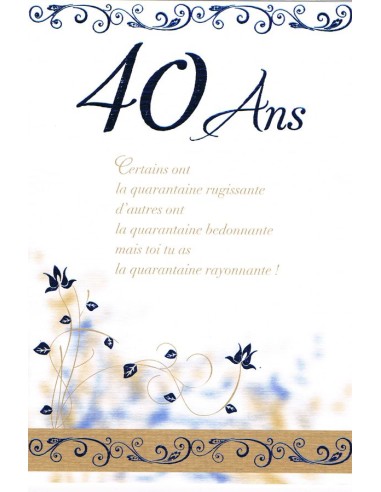 Carte anniversaire 40 ans