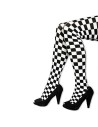 Collants à damier noir et blanc